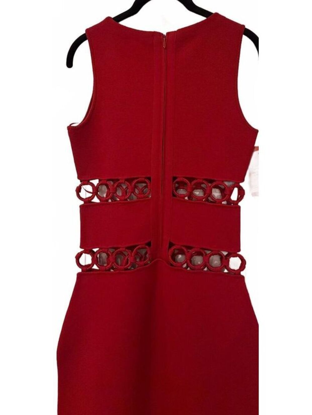 NWT Cult Gaia River Cutout Embellished Stretch Knit Midi Dress Merlot Size XS - Picture 8 of 12